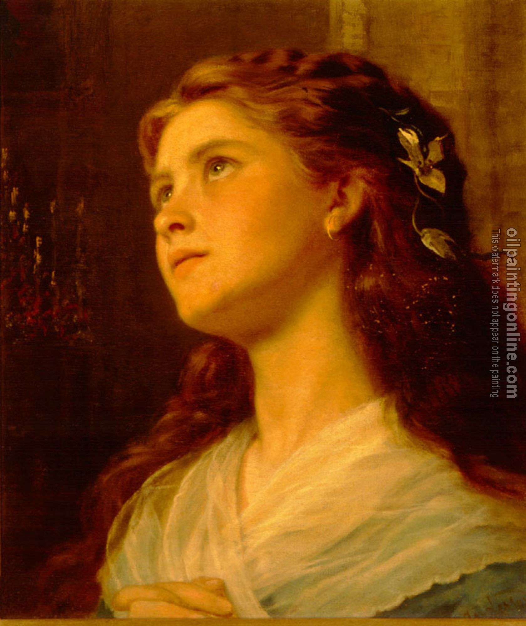 Anderson, Sophie Gengembre - Portrait of a Young Girl